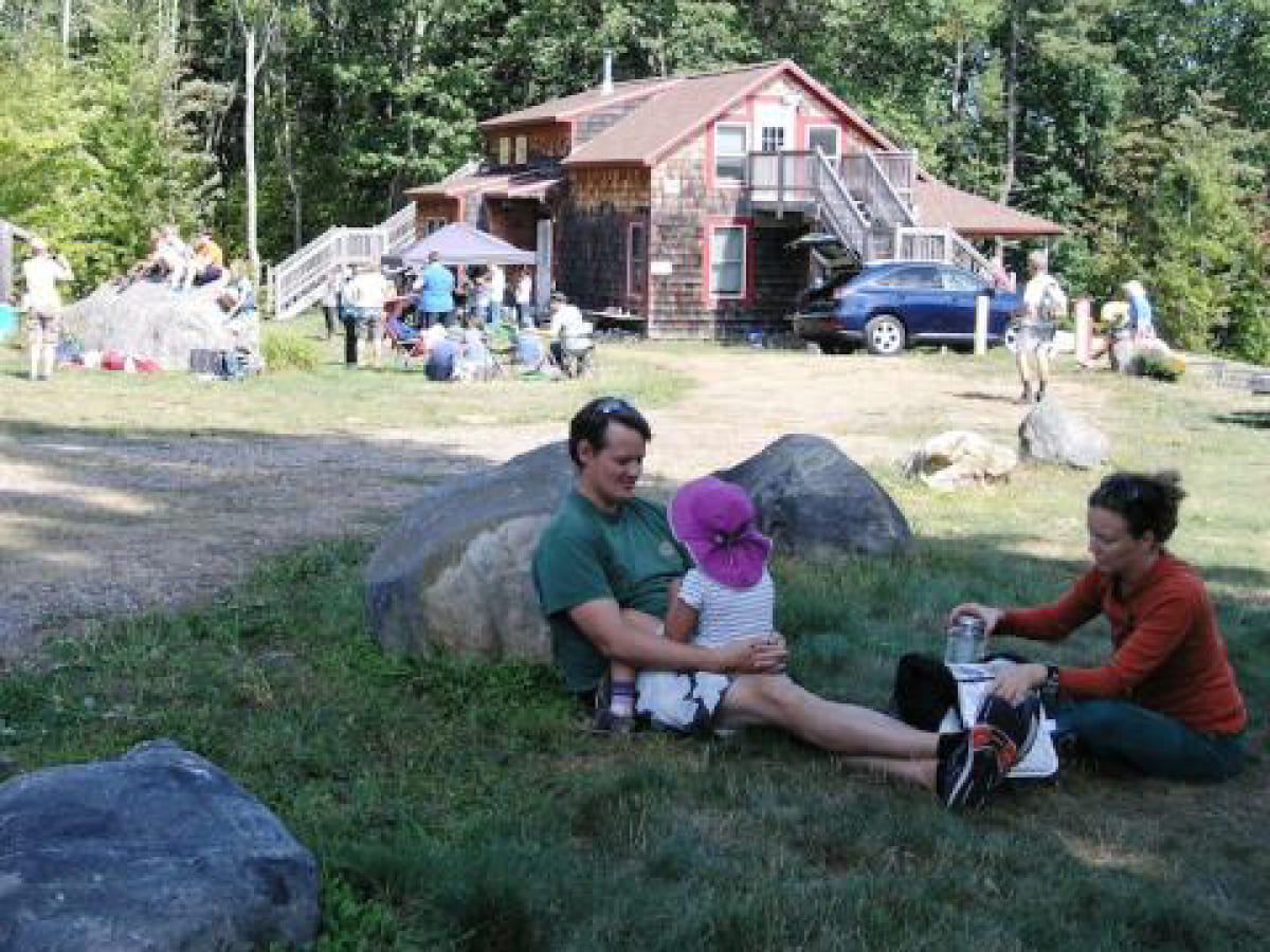 Visitors picnicking at Noble View Outdoor Center