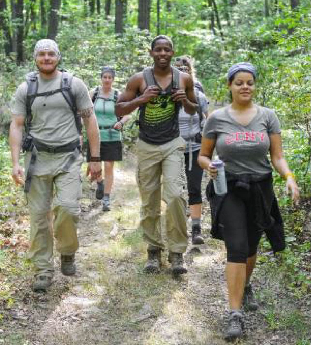 Members of the YM Committee on a hike