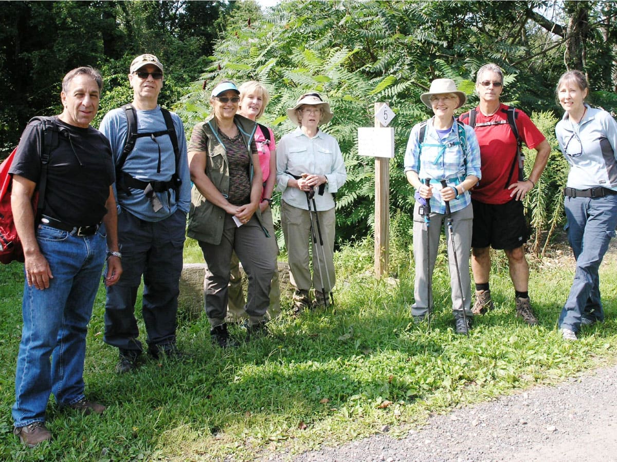 Hikers pose for a group photo
