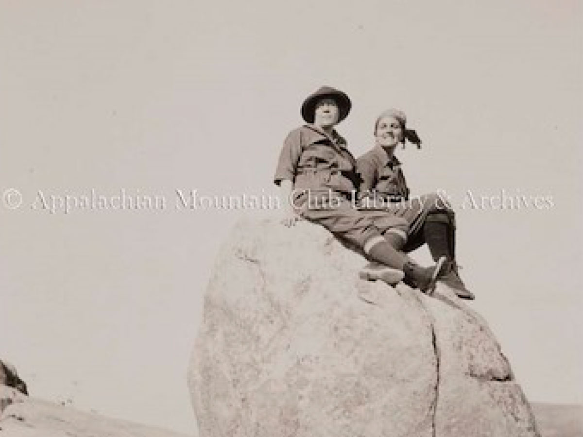 Two women on a rock