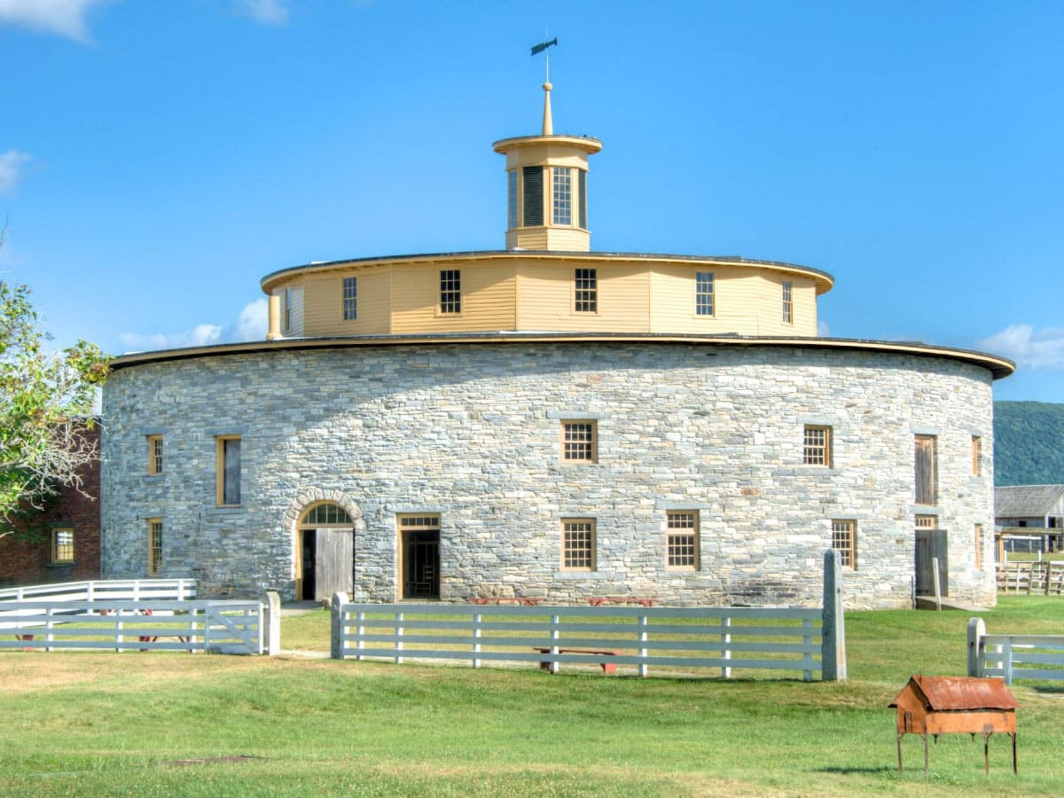 Round stone barn