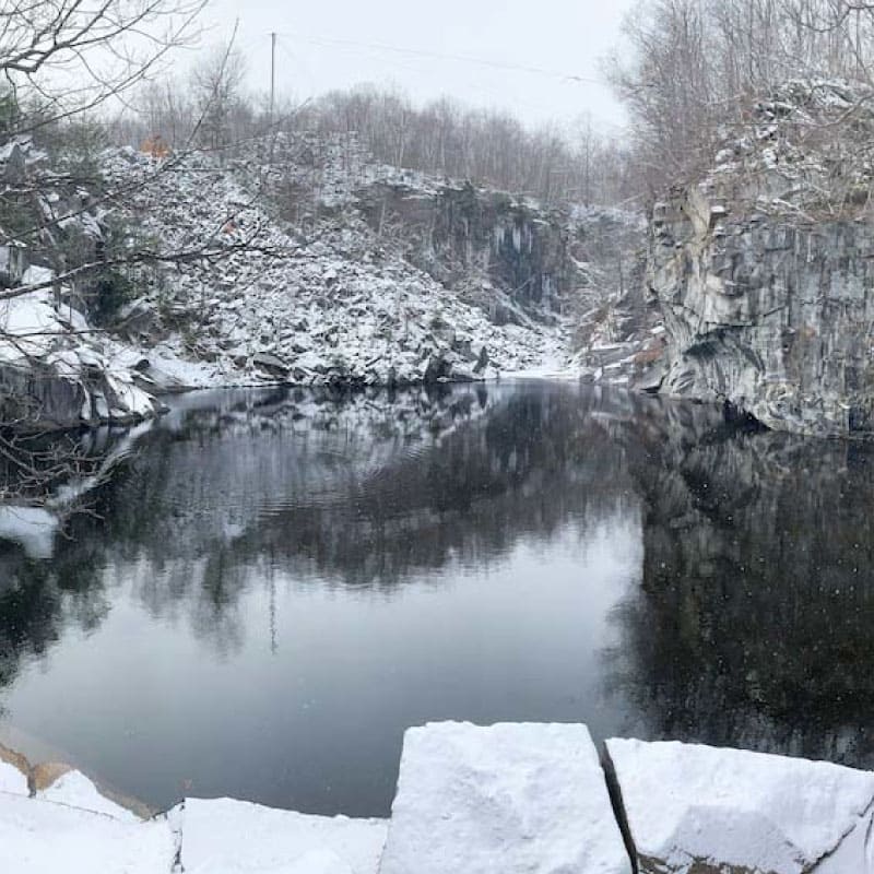 Quarry in snow