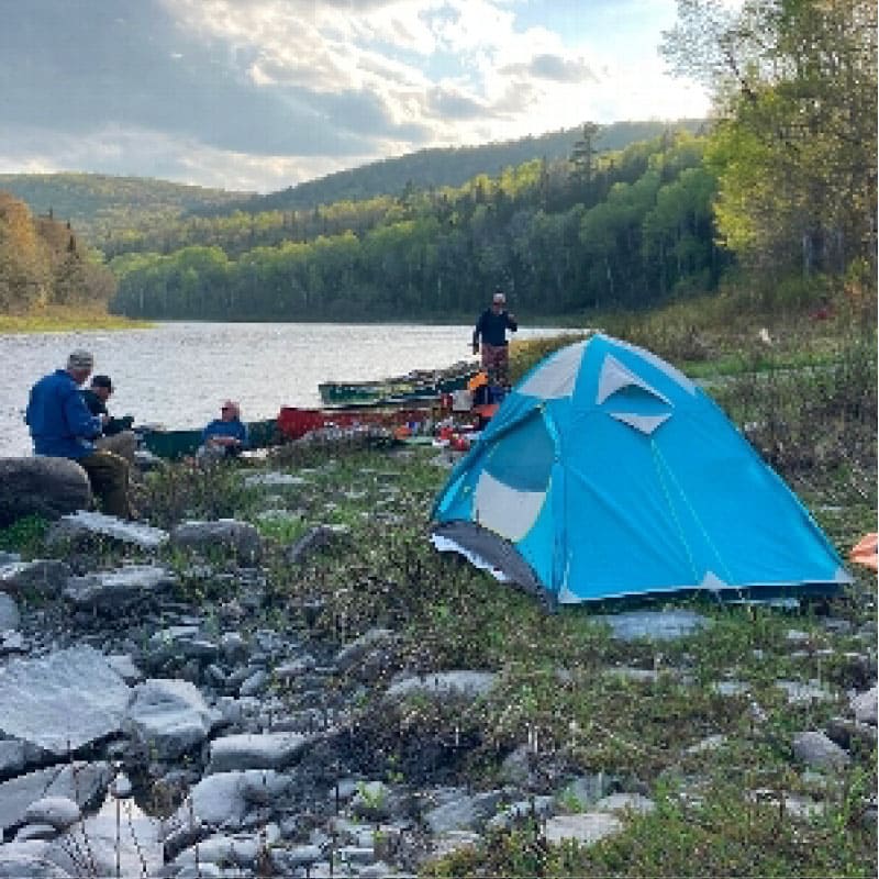 Tent by a river