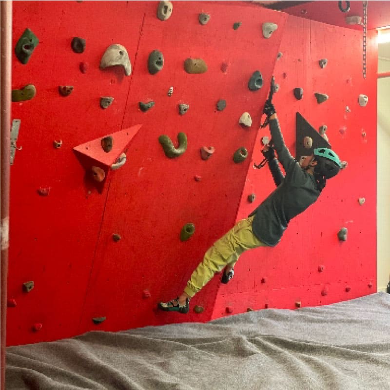 Climber on a rock wall