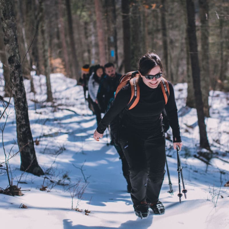 Hikers in winter