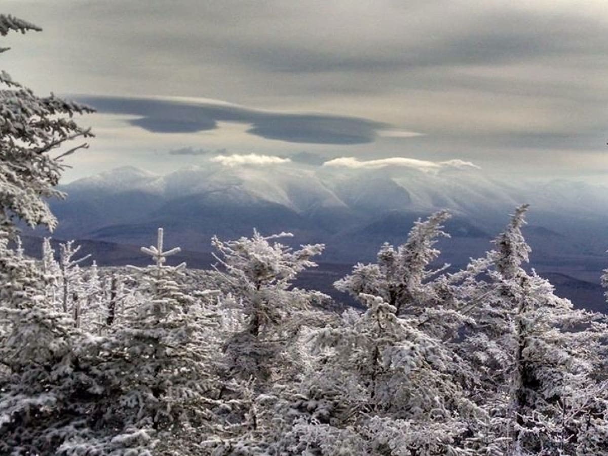 Mountain vista in winter