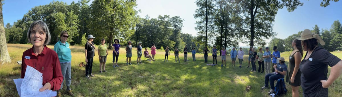 Women gathering in a circle