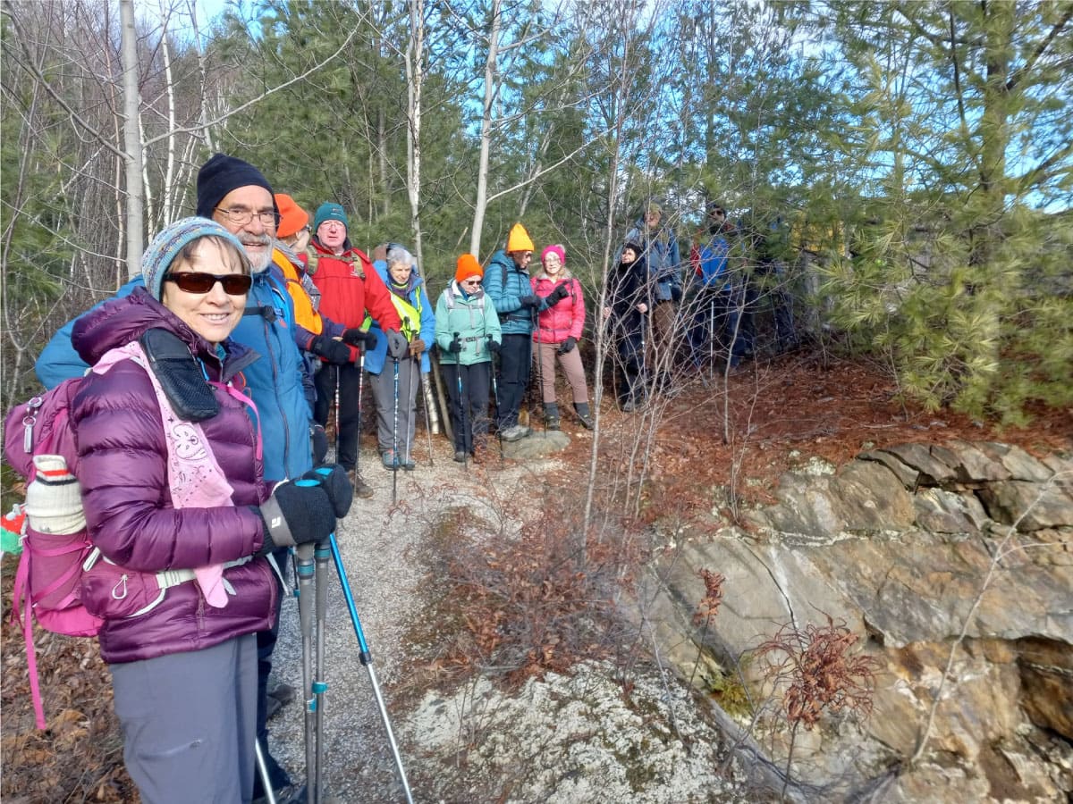 Hikers pose for a photo