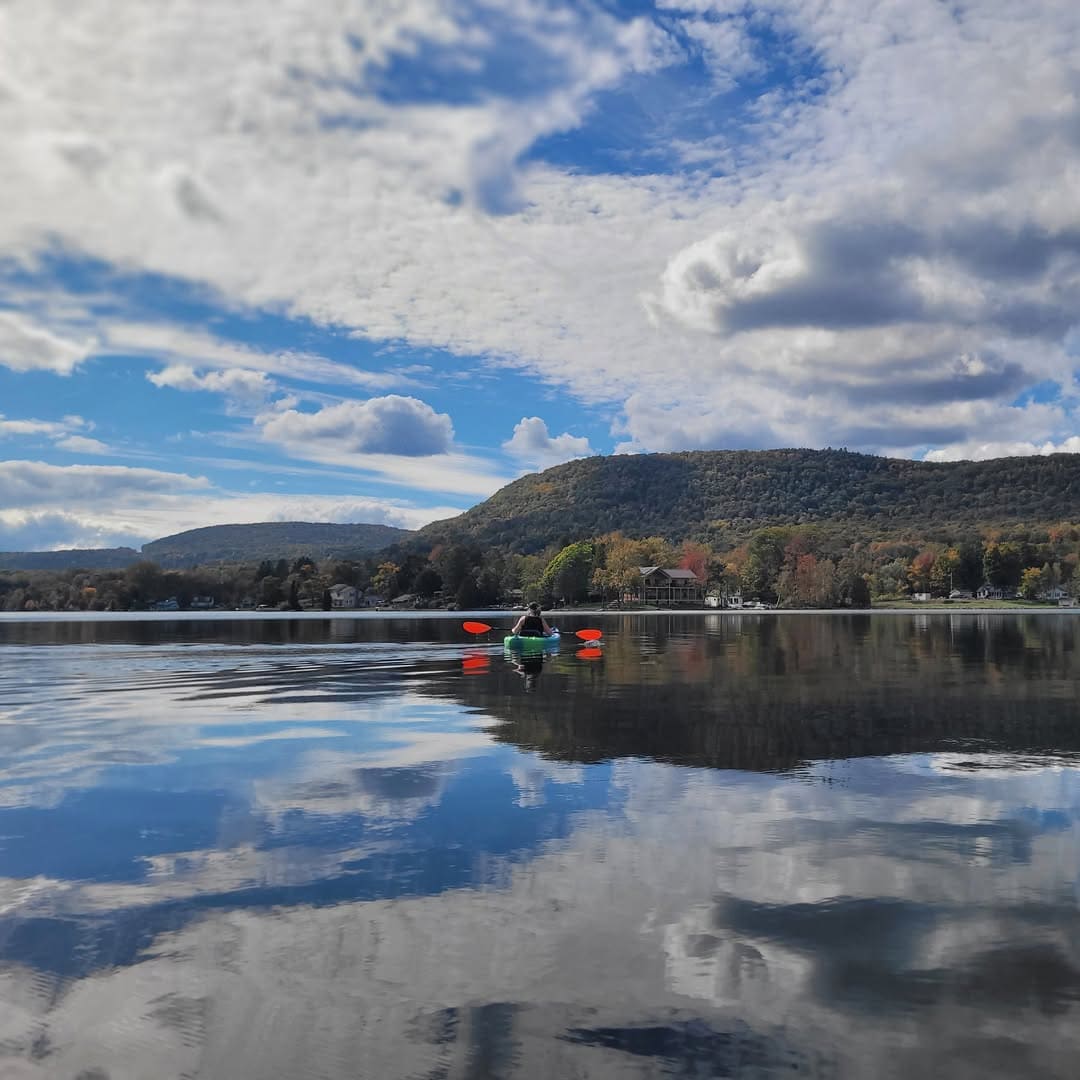 Paddlers on a lake
