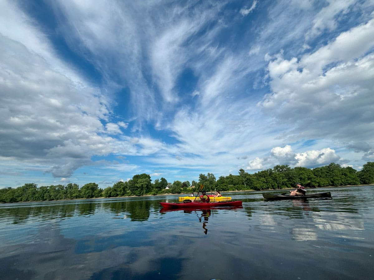 Paddlers on the Connecticut River