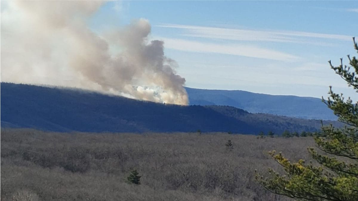 View of the Great Barrington wildfire