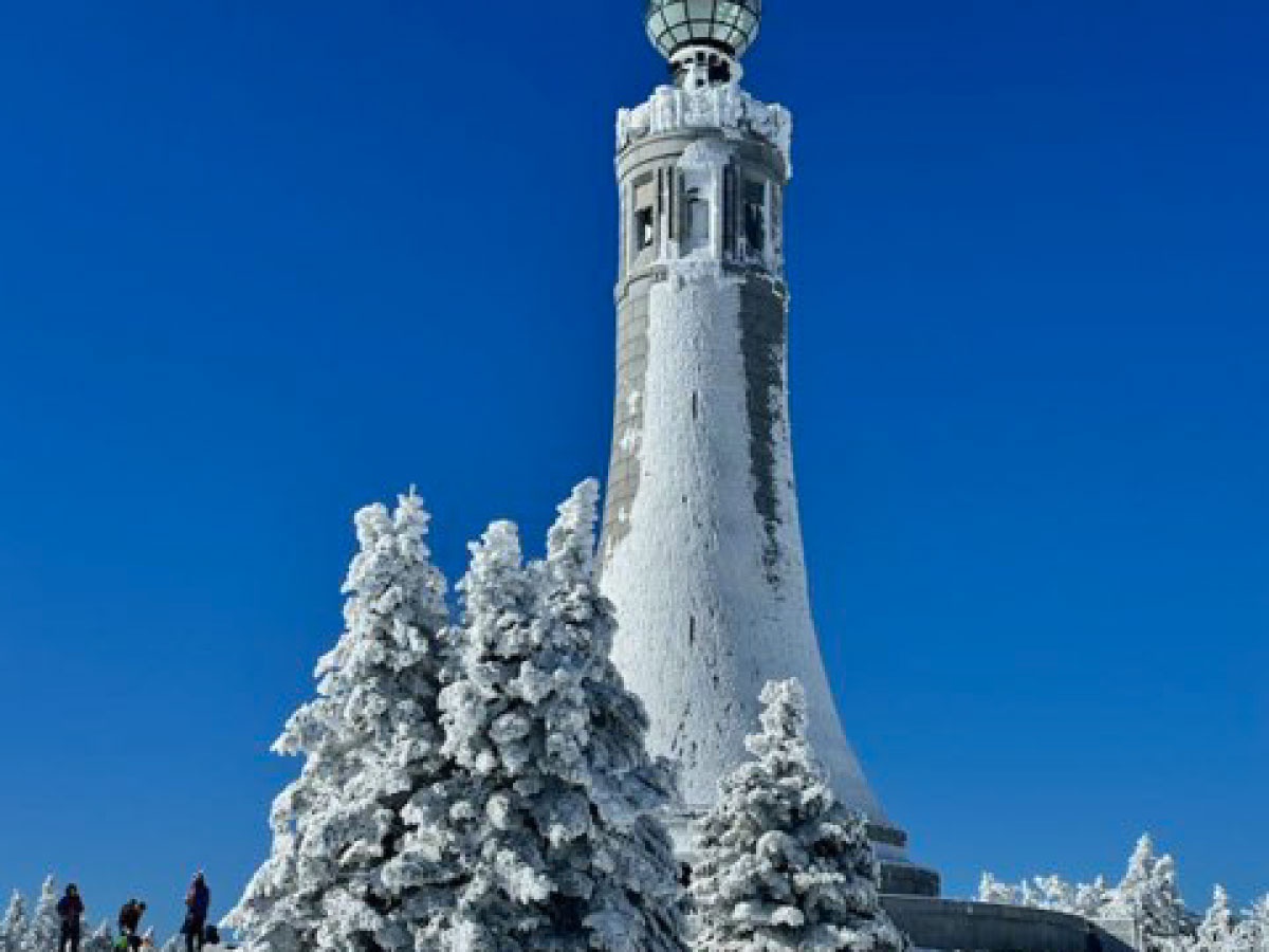 Mt Greylock tower in winter