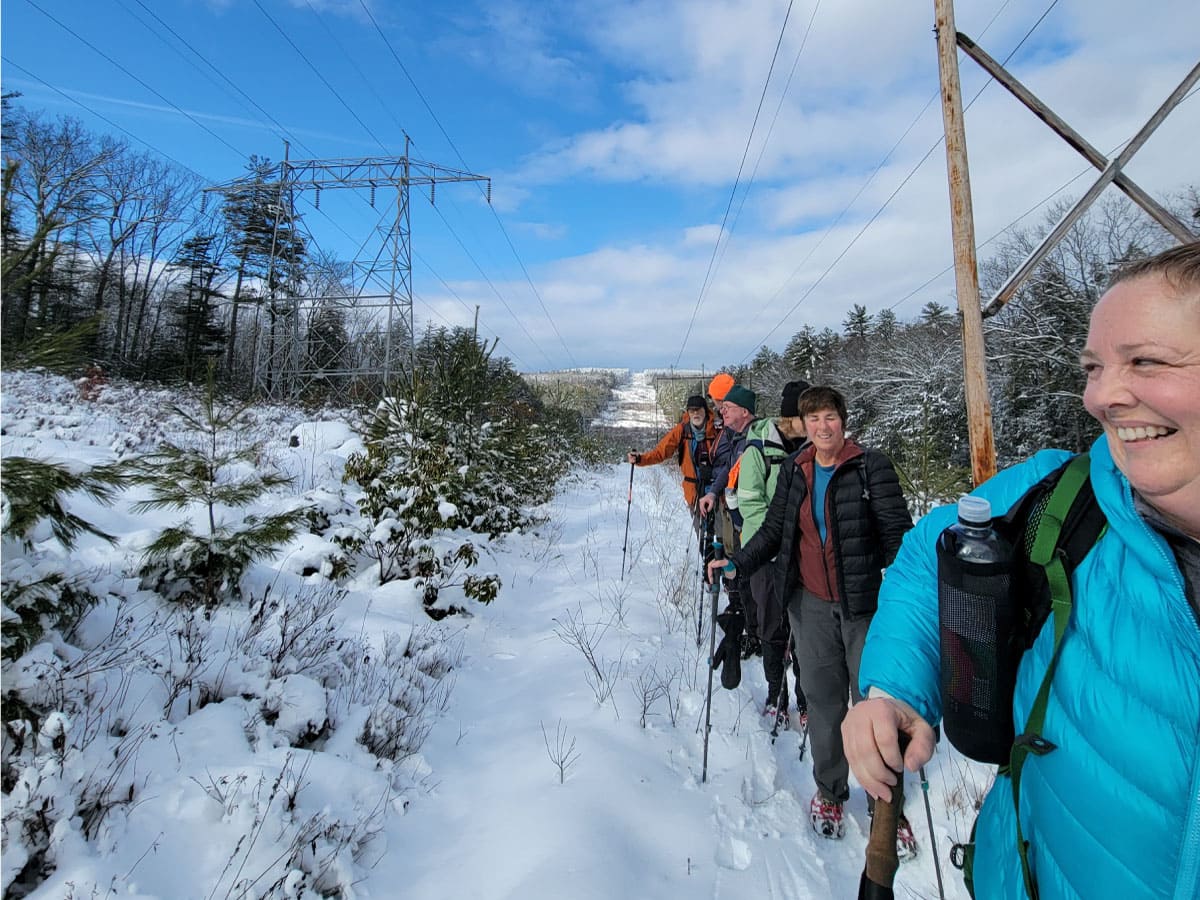 Snowshoers on Rattlesnake Hill