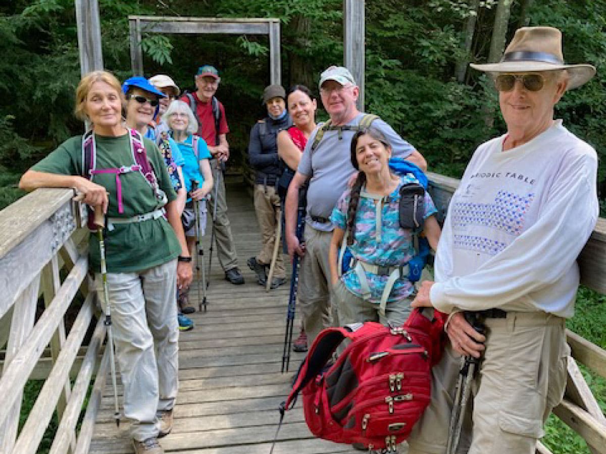 Group photo on a bridge