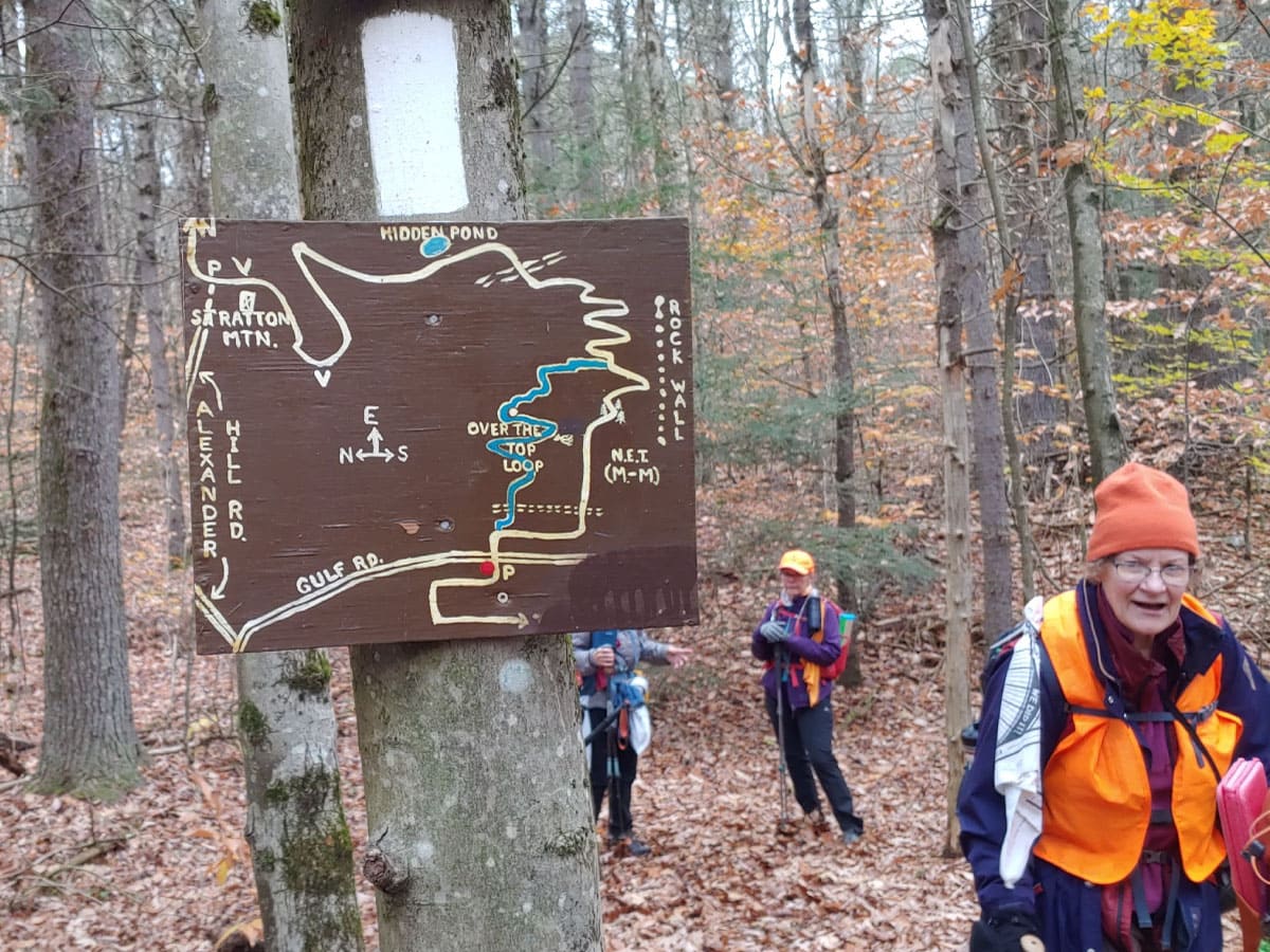 Trail sign for Stratton Mountain