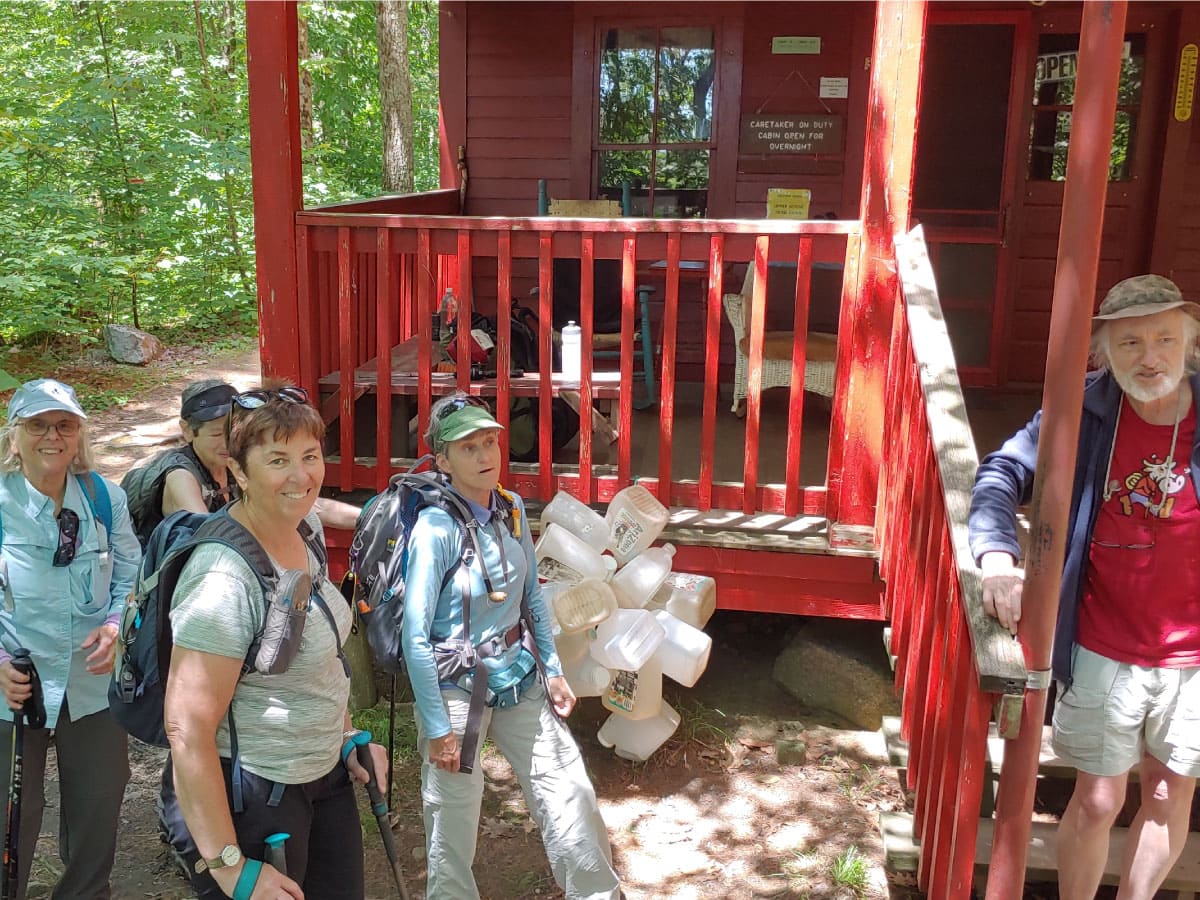 Hikers at Upper Goose Pond Cabin